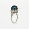 11.5mm Tahitian Pearl Diamond Princess Ring